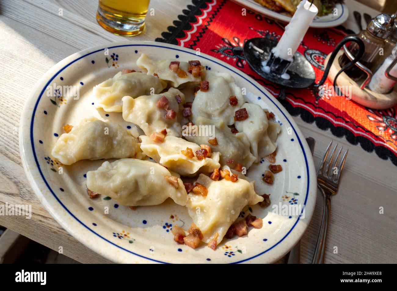 Pierogi - Polish dumplings Stock Photo