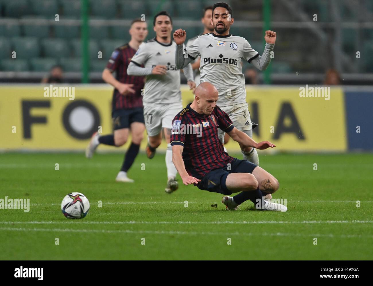 WARSAW, POLAND - OCTBER 31, 2021: Polish Football League game Legia