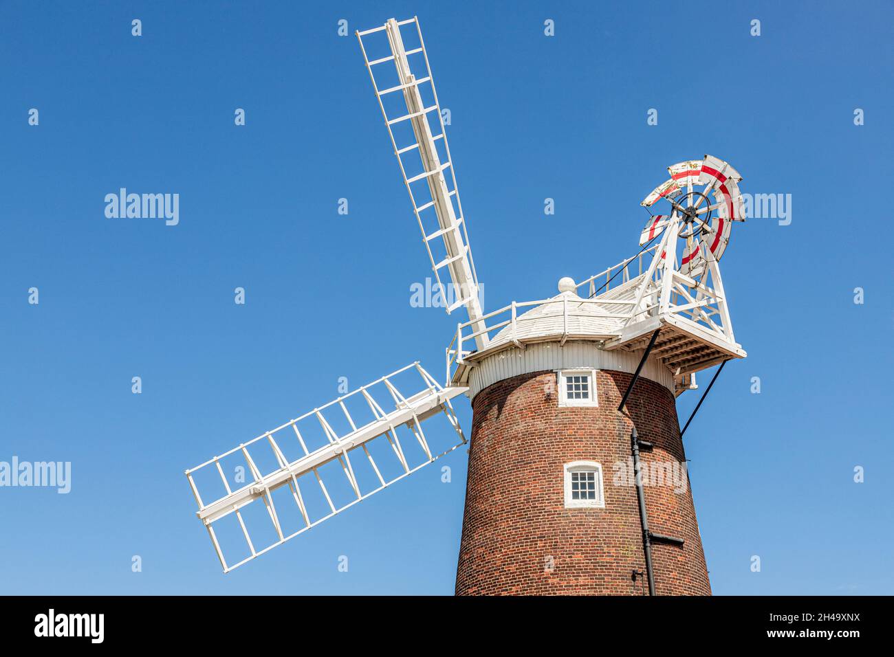 The early 19th century Cley Windmill in the village of Cley next the Sea, Norfolk UK Stock Photo