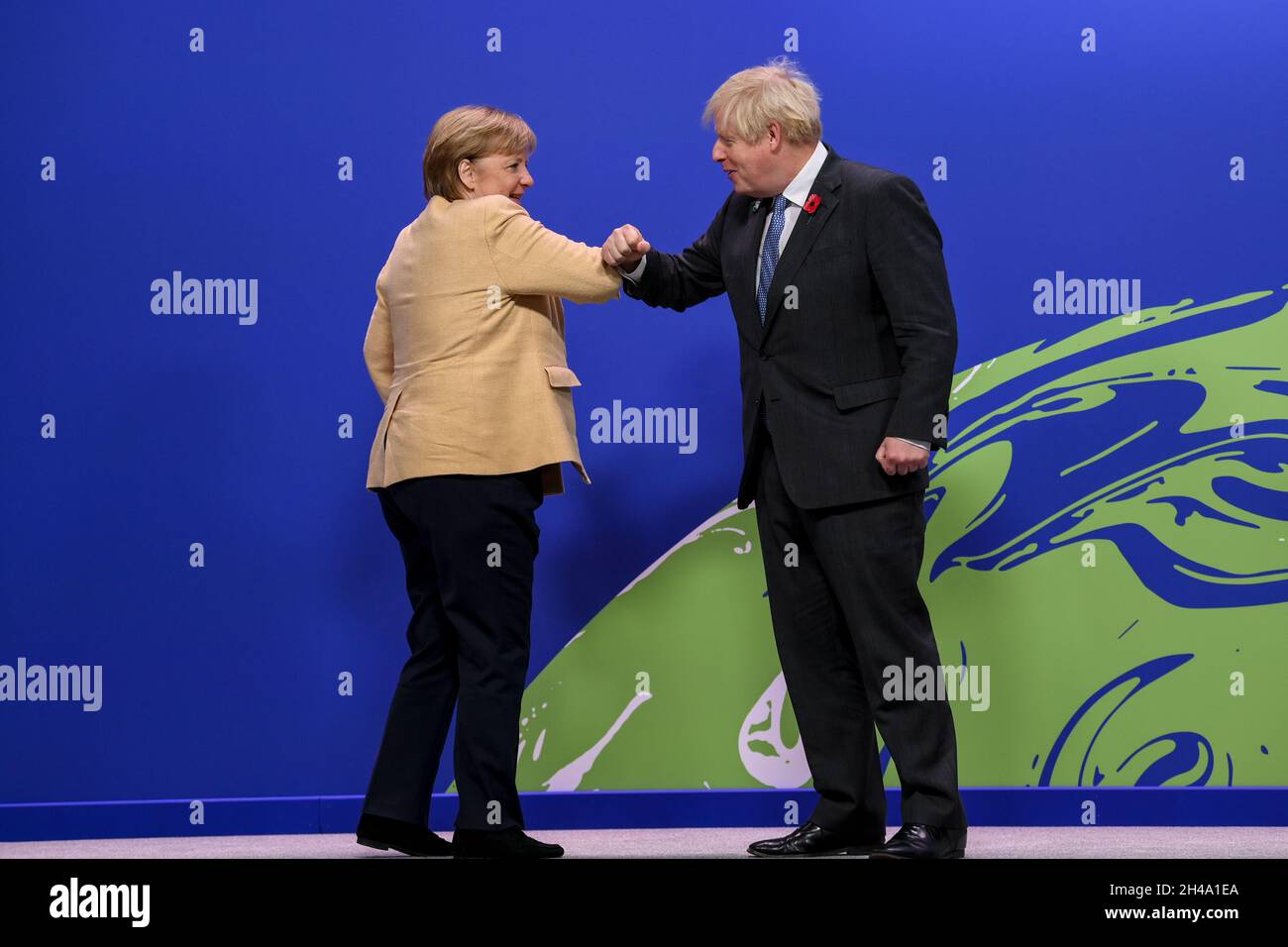 Boris Johnson, Angela Merkel, 2021 Stock Photo