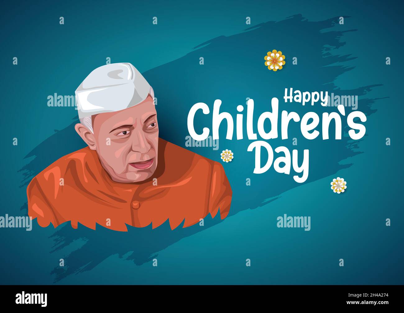 Happy Children's Day is celebrated in India on November-14 Jawaharlal Nehru's birthday .first Prime Minister of India. vector illustration Stock Vector