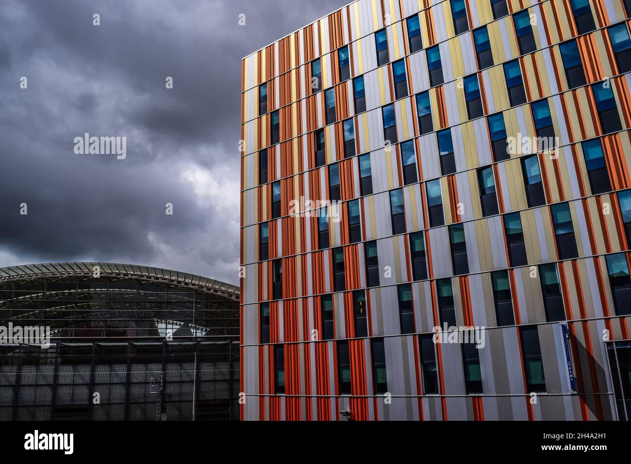 Modern Hotel Architecture With Colorful Patterns In The Windows, Leuven ...