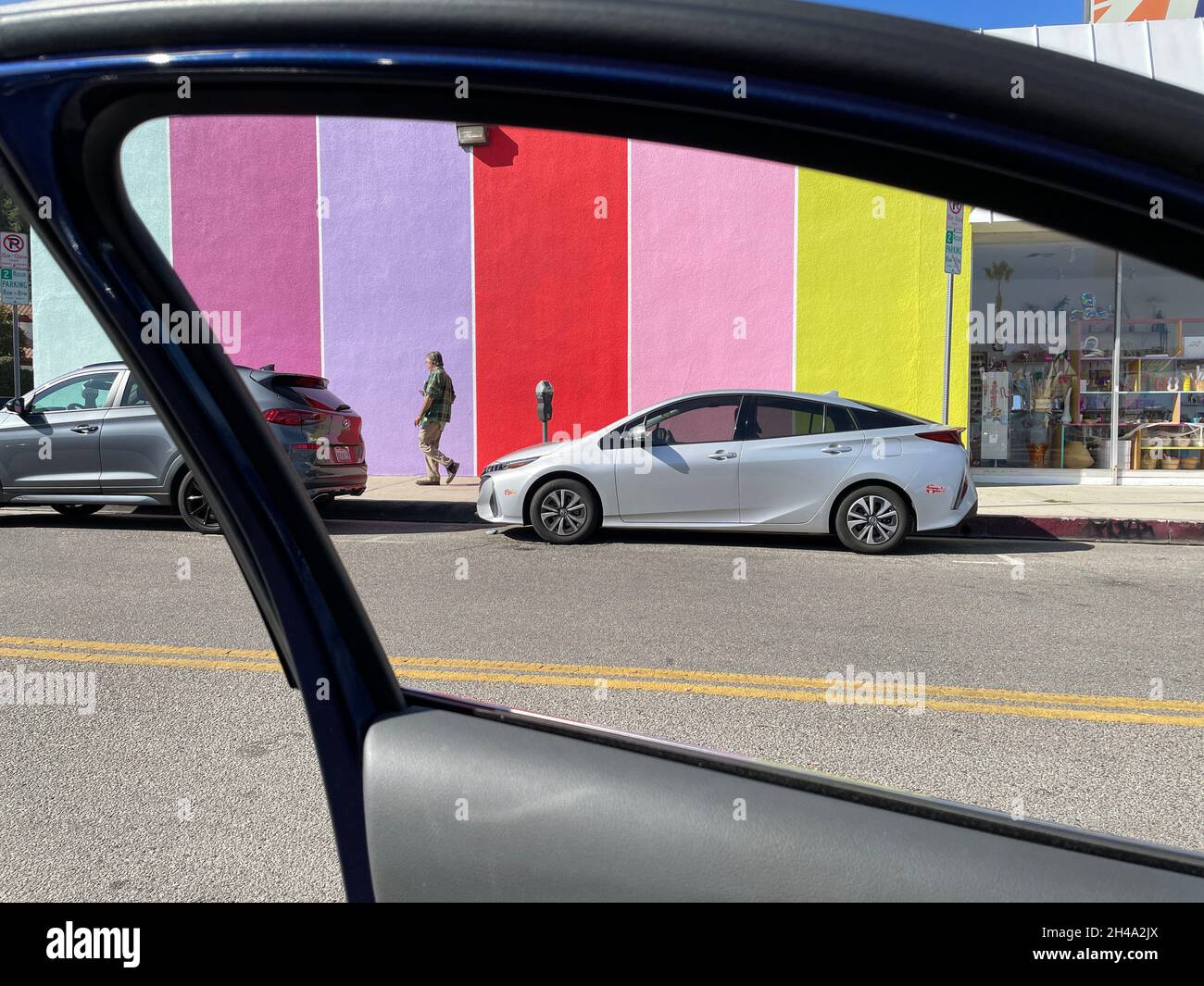 Street scene, Encino, CA in the San Fernando Valley of Los Angeles, CA Stock Photo