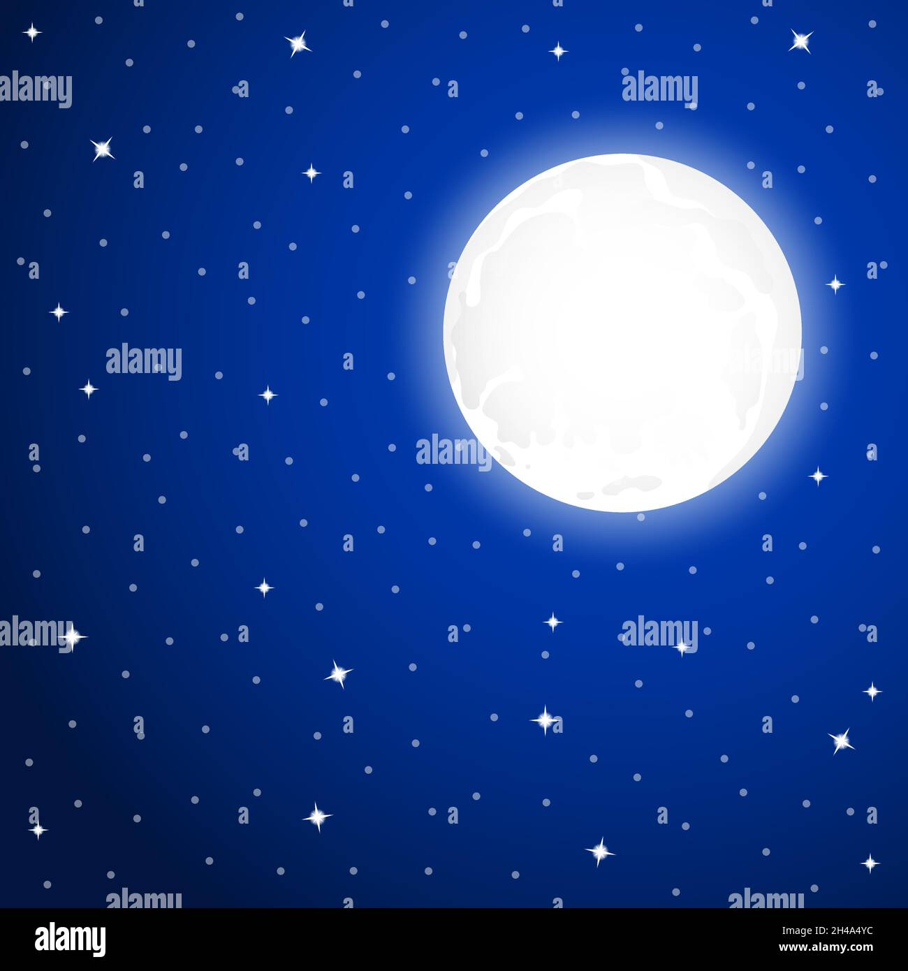 Large full moon and starry sky at night Stock Vector Image & Art - Alamy