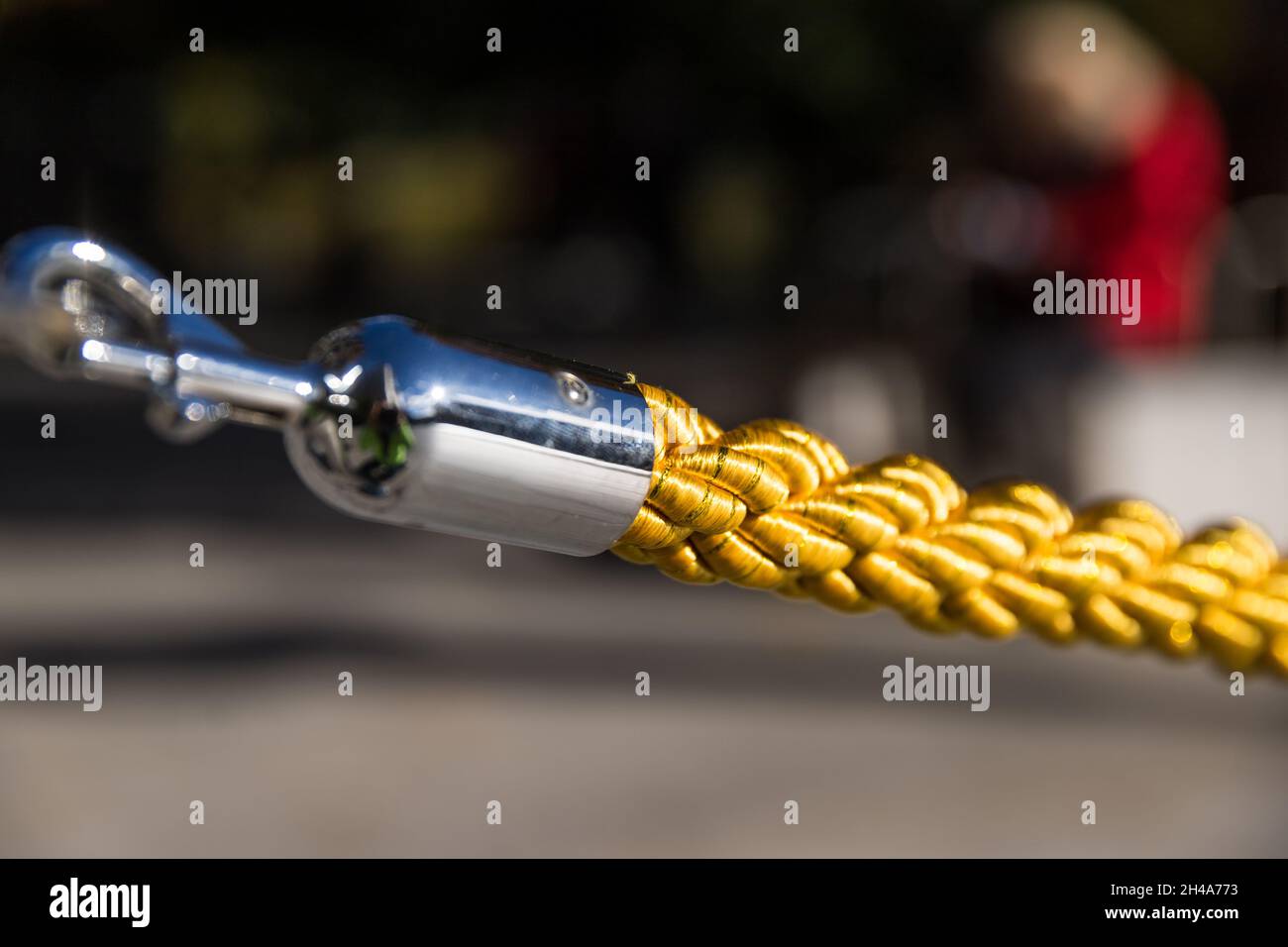 Close up of a golden VIP rope Stock Photo