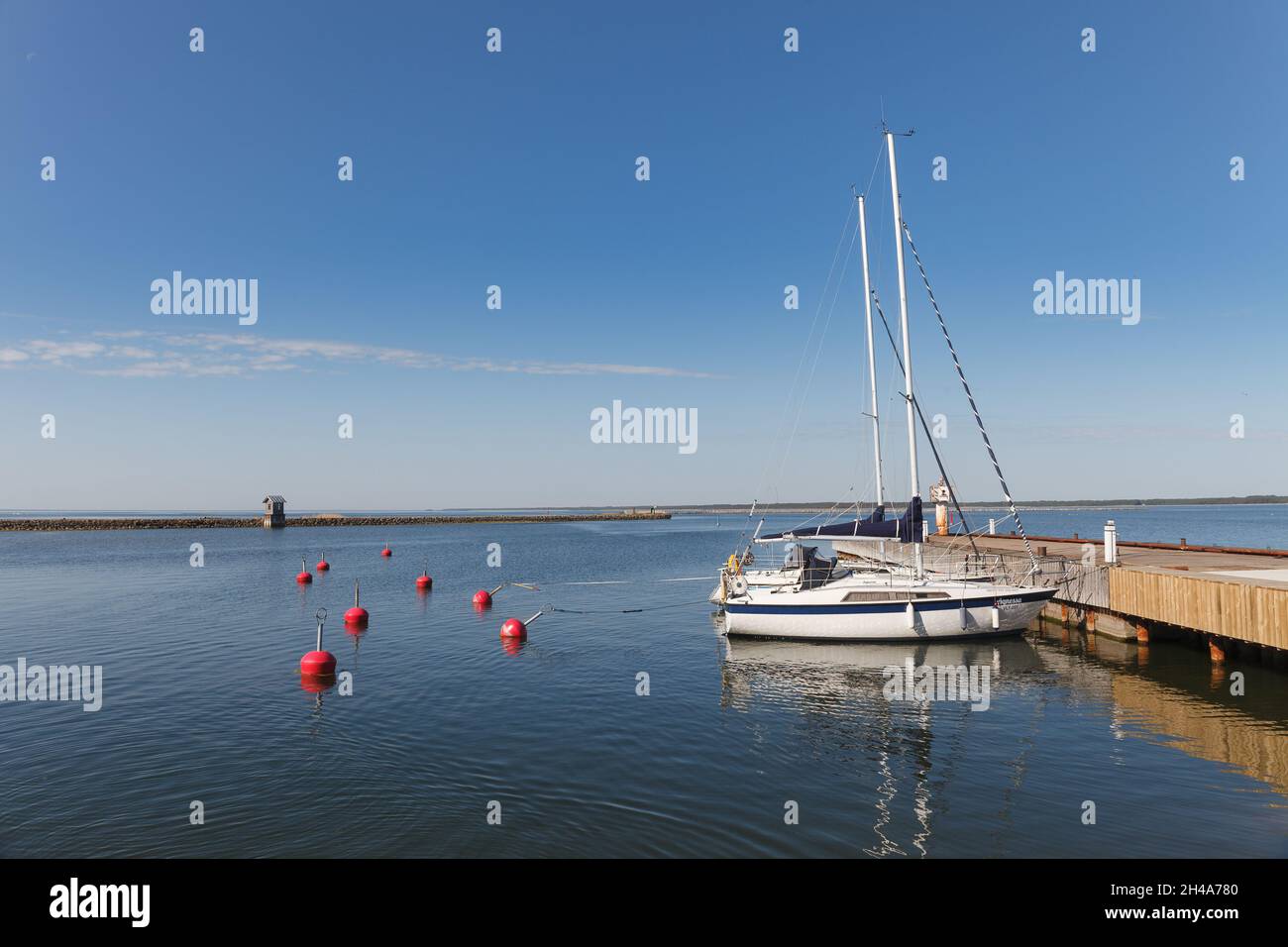 Soru, Hiiu, Estonia - JULY 19, 2021: Yachts in small local marina. Stock Photo