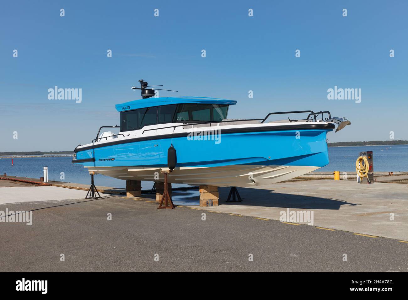 Soru, Hiiu, Estonia - JULY 19, 2021: Yachts in small local marina. Stock Photo