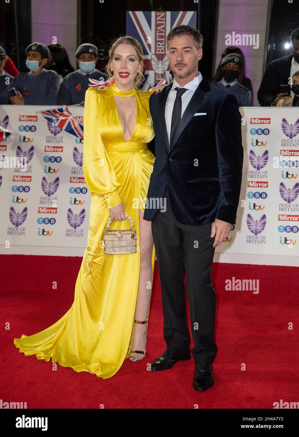 London, UK. 30th Oct, 2021. Katherine Ryan and Bobby Kootstra attend the Pride of Britain awards in partnership with TSB at the Grosvenor House Hotel, Park Street in London. (Photo by Gary Mitchell/SOPA Images/Sipa USA) Credit: Sipa USA/Alamy Live News Stock Photo