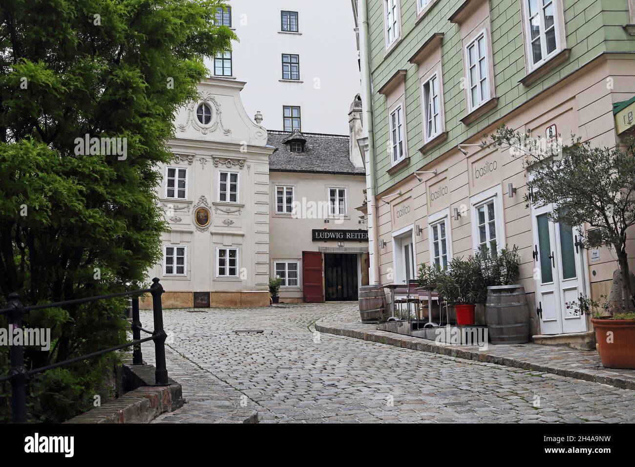 VIENNA, AUSTRIA - MAY 16, 2019: These are one of the many lanes of the historical Inner City district that are lined with old houses. Stock Photo