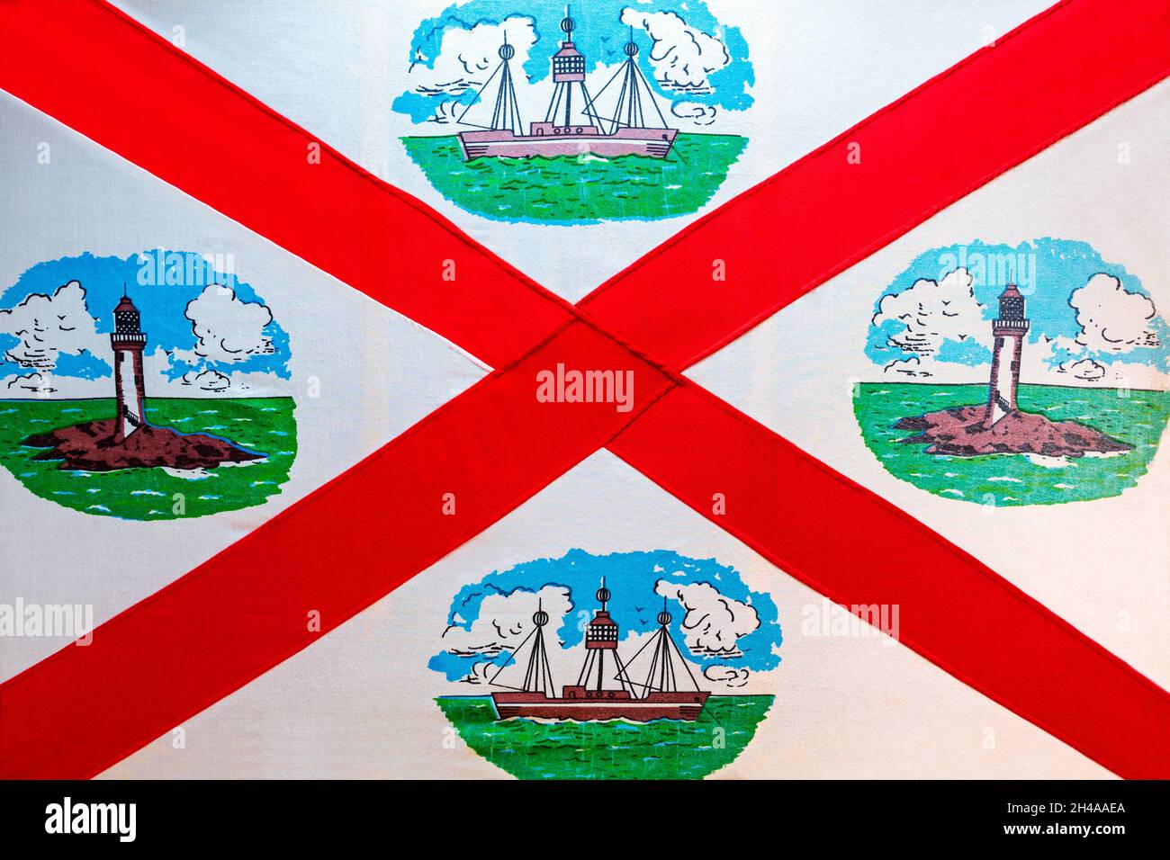 Irish Lights flag, Mizen Head Signal Station, County Cork, Ireland