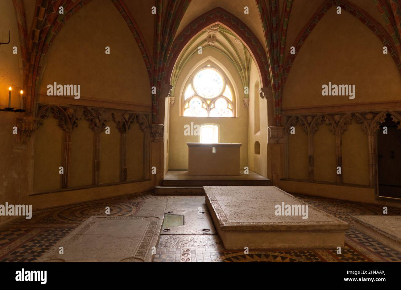 interior of cahpel in Malbork Castle, biggest gothic castle in europe built by teutonic knights Stock Photo