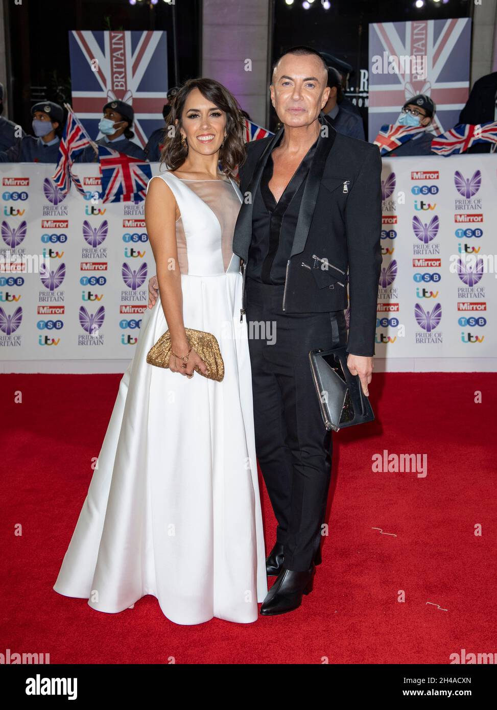 London, UK. 30th Oct, 2021. Janette Manrara and Julian MacDonald attend the Pride of Britain awards in partnership with TSB at the Grosvenor House Hotel, Park Street in London. (Photo by Gary Mitchell/SOPA Images/Sipa USA) Credit: Sipa USA/Alamy Live News Stock Photo