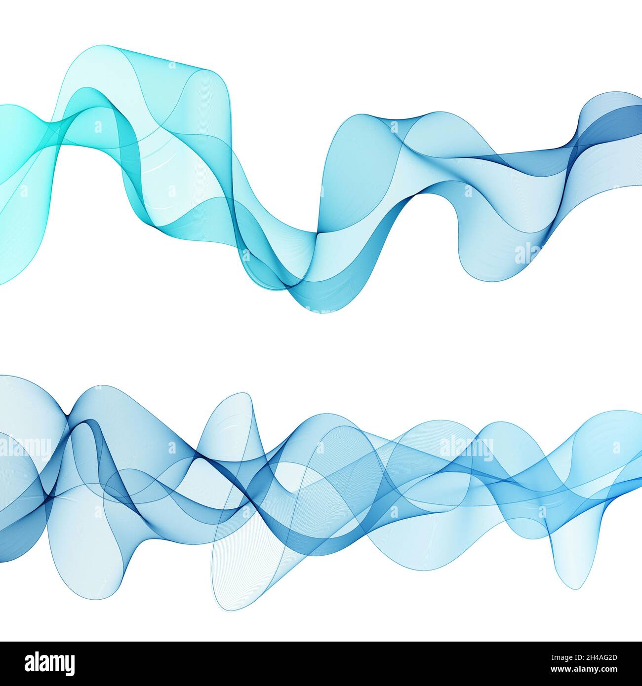 set abstract color wave smoke transparent smooth vector blue lines ...