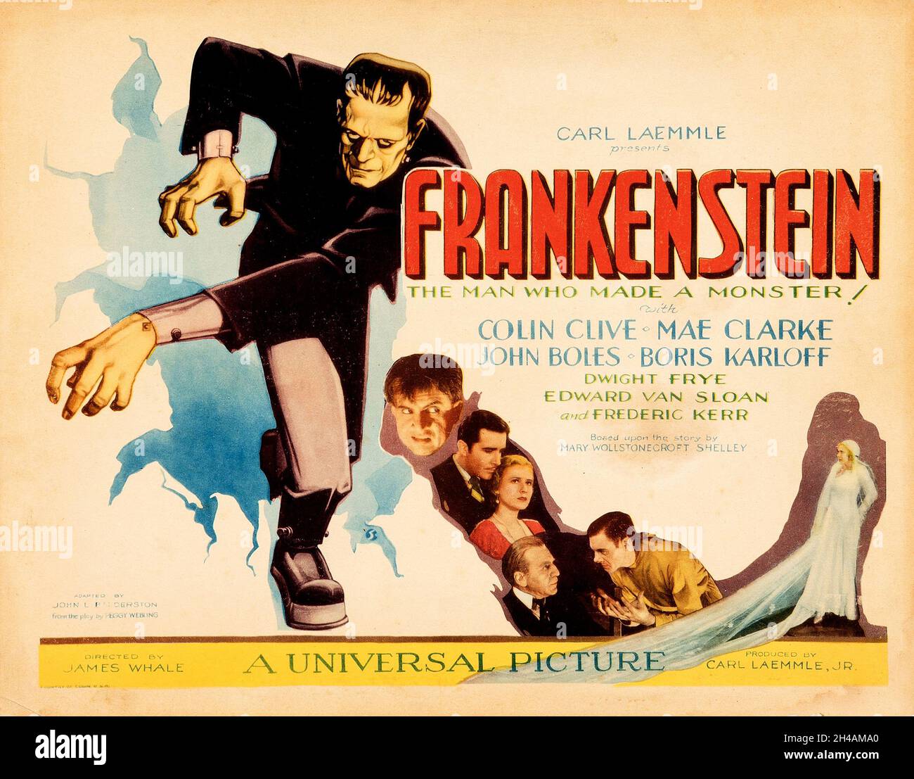 Frankenstein (Universal, 1931). Title Lobby Card Stock Photo