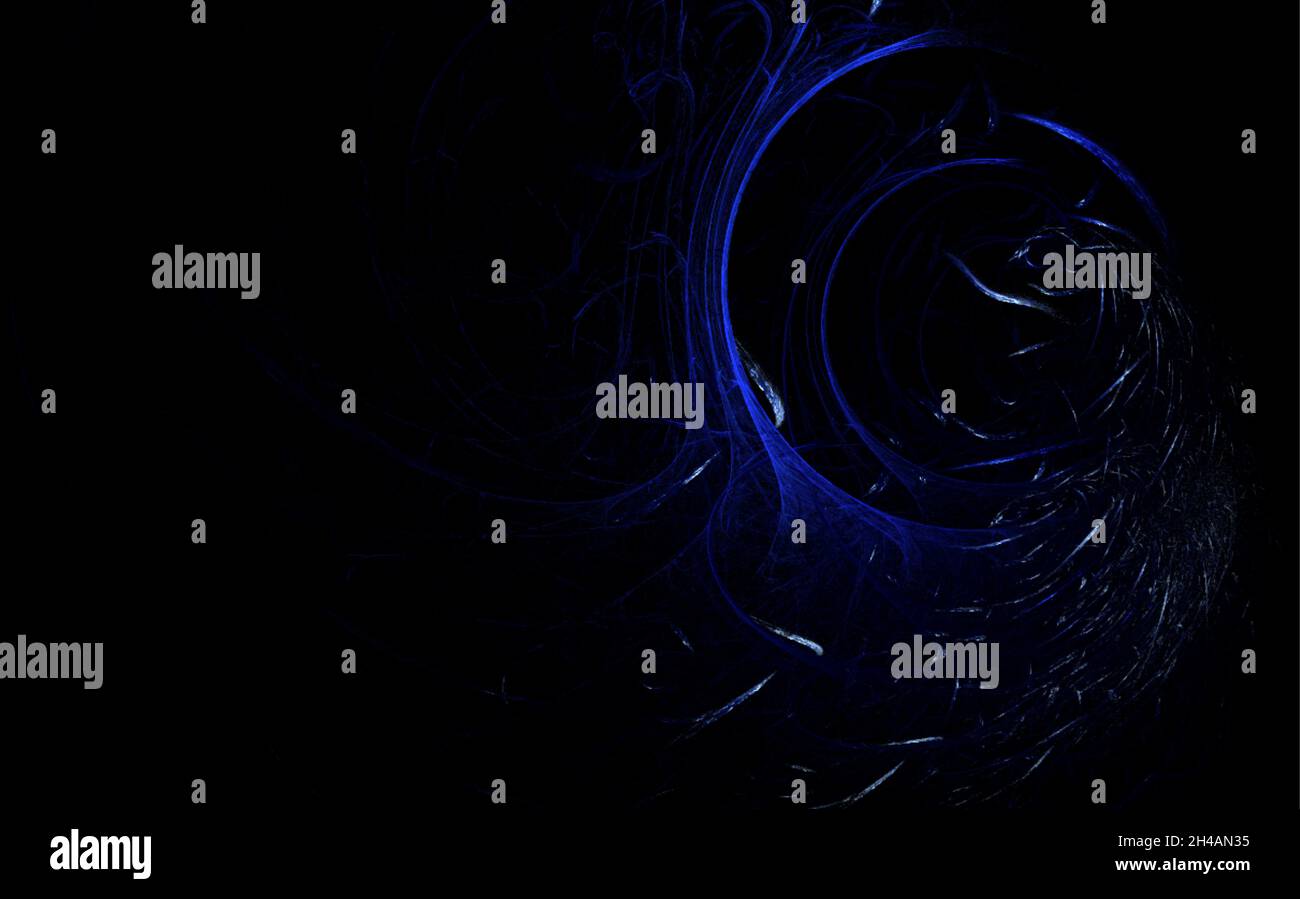 black background with blue graphic abstract pattern, abstract design, rendering Stock Photo