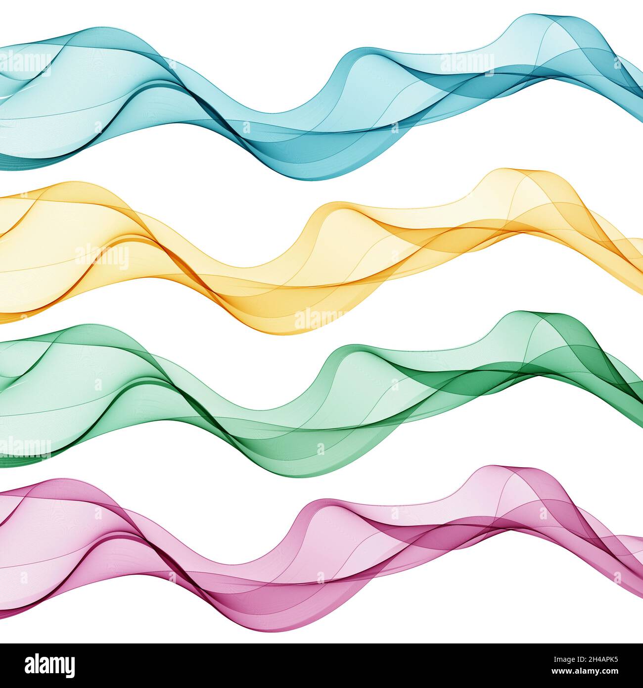 Set of abstract vector colored waves. Design element. Presentation ...