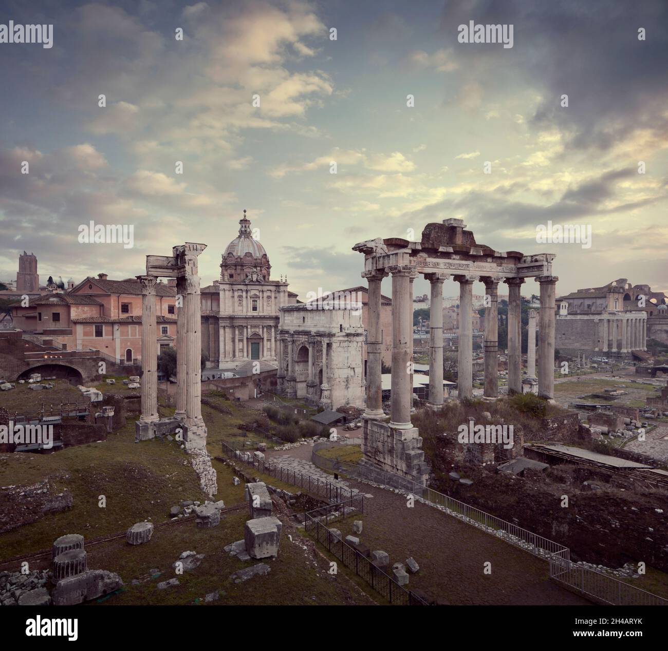 Ancient ruins of Roman Forum in Rome city, Italy Stock Photo - Alamy