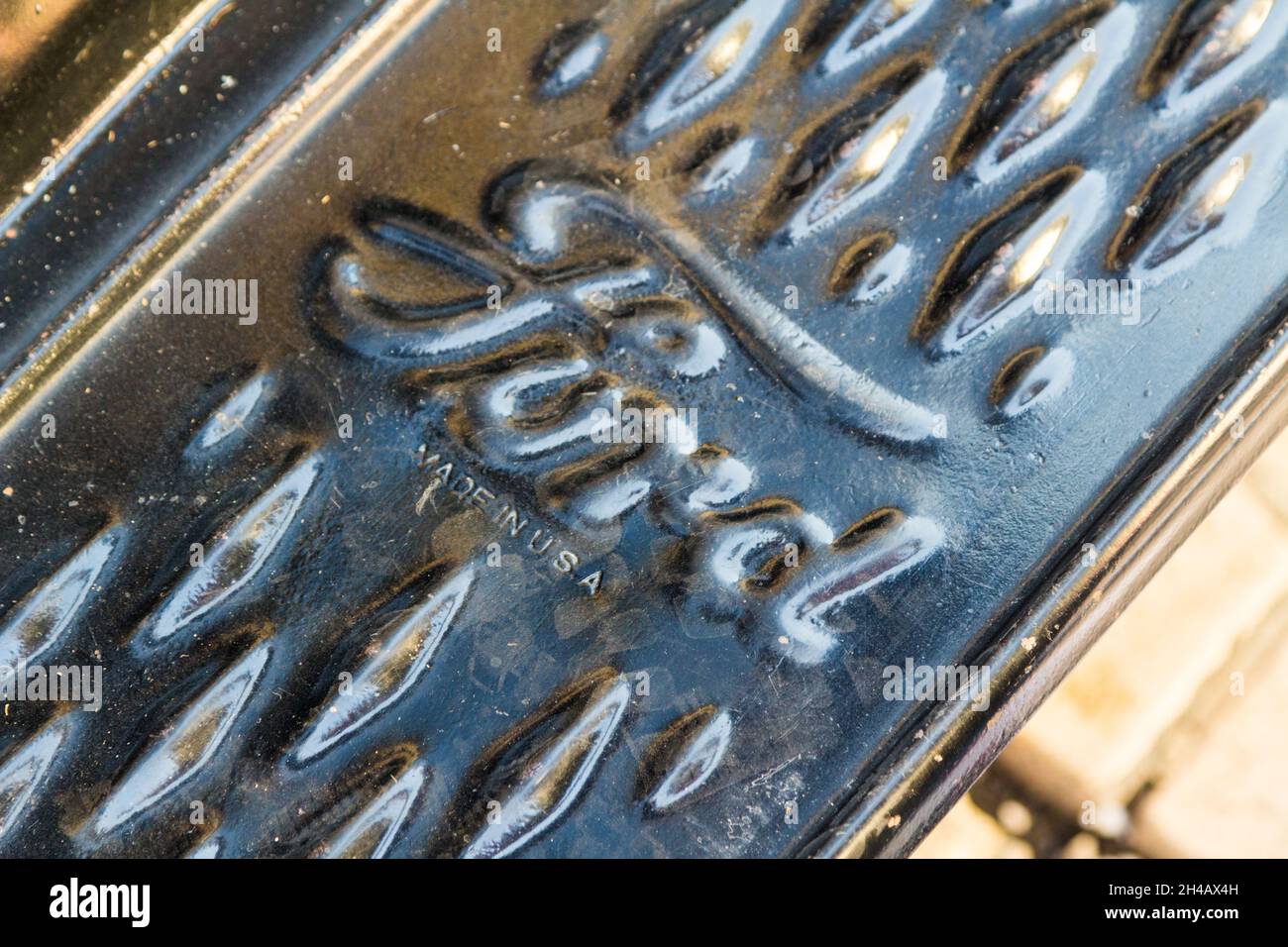 The footboard of a 100 years old Ford model T car with Made in USA