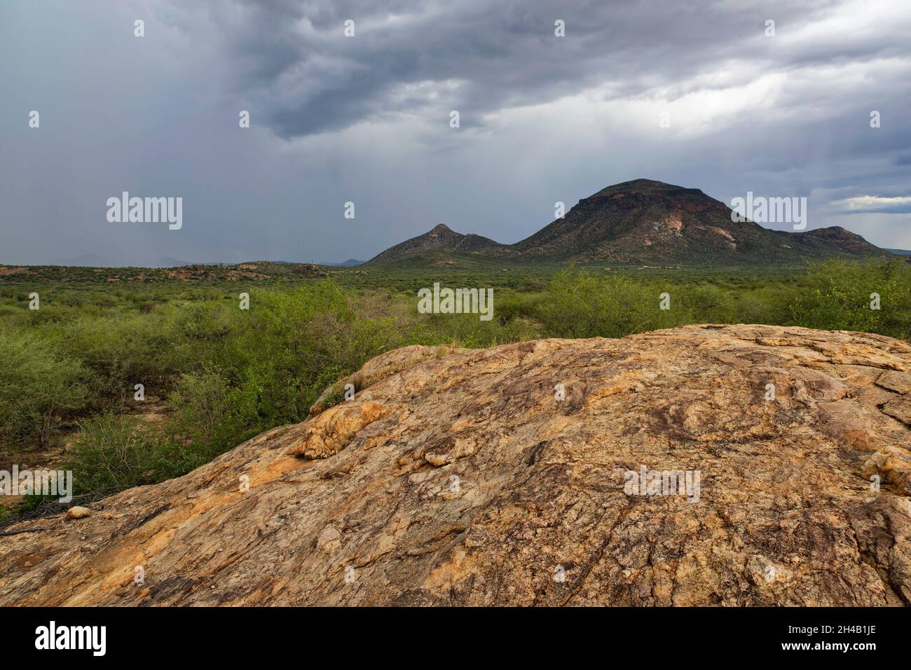 Rain Clouds over the Erongo Mountains west of Omaruru, Omaruru district ...