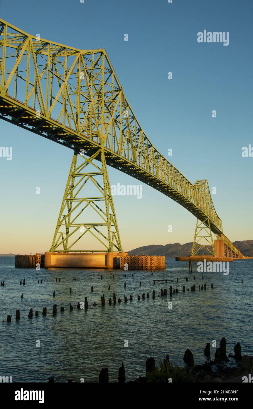 Astoria-Megler Bridge over Columbia River, Astoria, Oregon. Built in 1966 Stock Photo