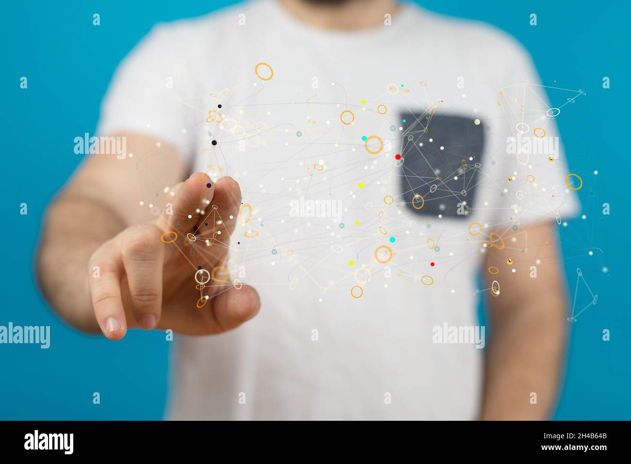 Business intelligence analyst dashboard on virtual Stock Photo