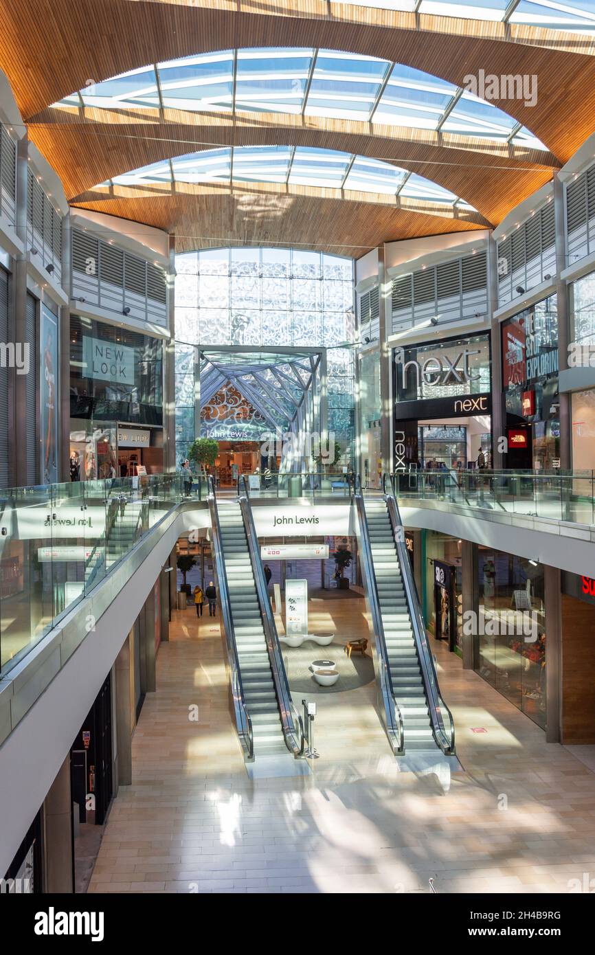 Interior of Highcross Shopping Centre, High Street, City of Leicester, Leicestershire, England, United Kingdom Stock Photo
