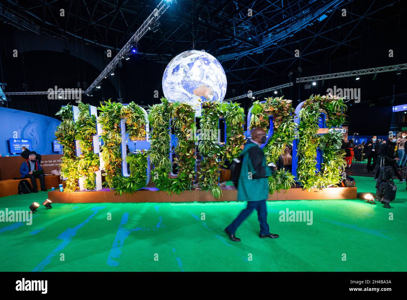 Glasgow, Scotland, UK. 1st November 2021. Images from Monday at the UN climate change conference in Glasgow. Pic; Interior of the COP26 venue . Iain Masterton/Alamy Live News. Stock Photo