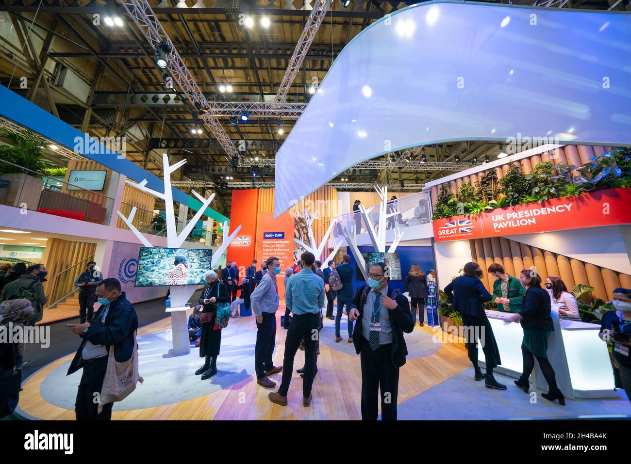 Glasgow, Scotland, UK. 1st November 2021. Images from Monday at the UN climate change conference in Glasgow. Pic; Host nation UK Presidency Pavilion .  Iain Masterton/Alamy Live News. Stock Photo