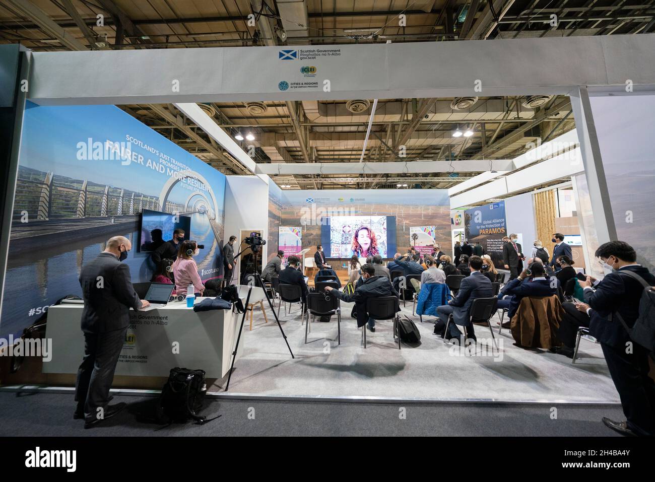 Glasgow, Scotland, UK. 1st November 2021. Images from Monday at the UN climate change conference in Glasgow. Pic; Scottish Government pavilion . Iain Masterton/Alamy Live News. Stock Photo
