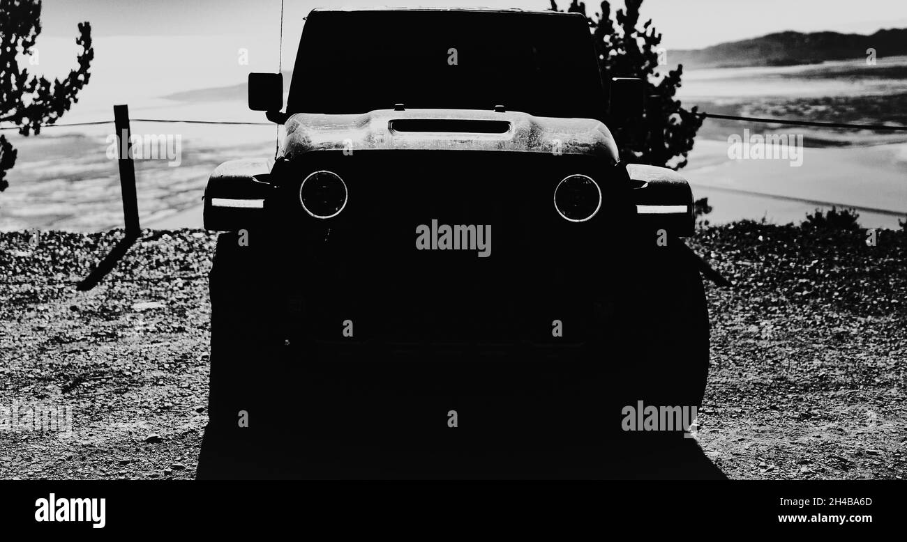 Parked car parking transport Black and White Stock Photos & Images - Alamy