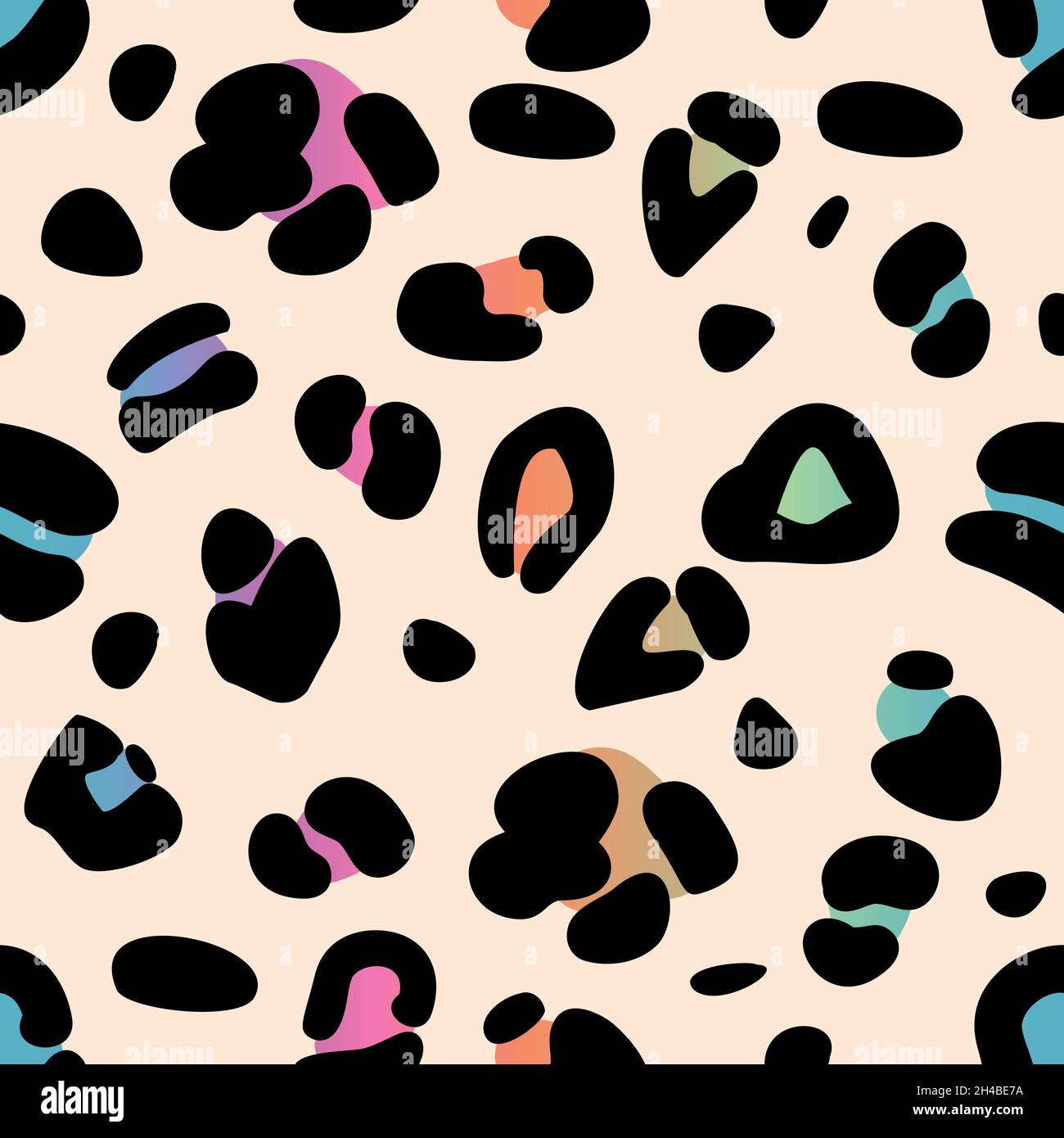 Rainbow leopard seamless pattern. Template for fabric and textile