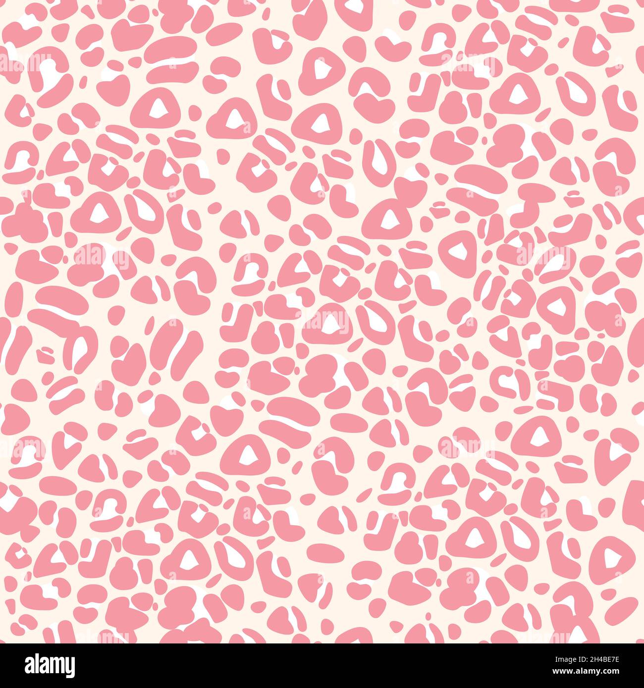 Vector illustration with cute animal seamless pattern. Pink pastel leopard  print on beige background Stock Vector Image & Art - Alamy