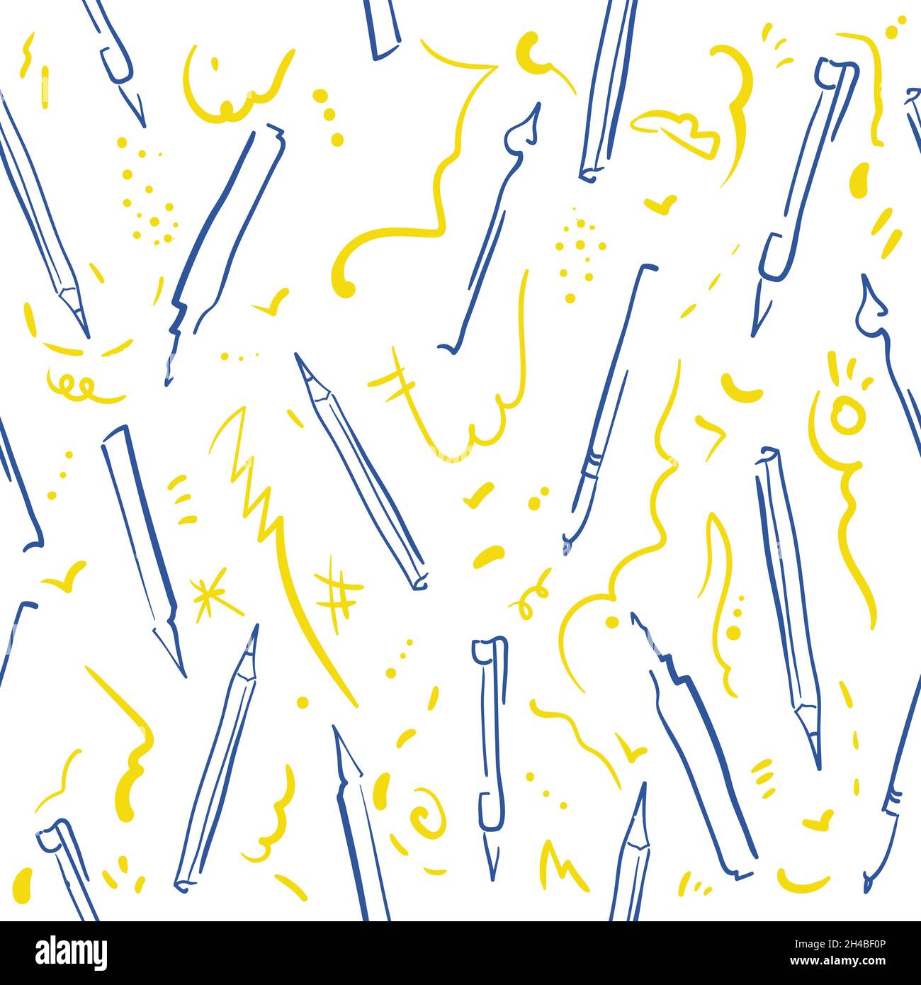 set of stationery handmade in sketch style. Sketch of writing items