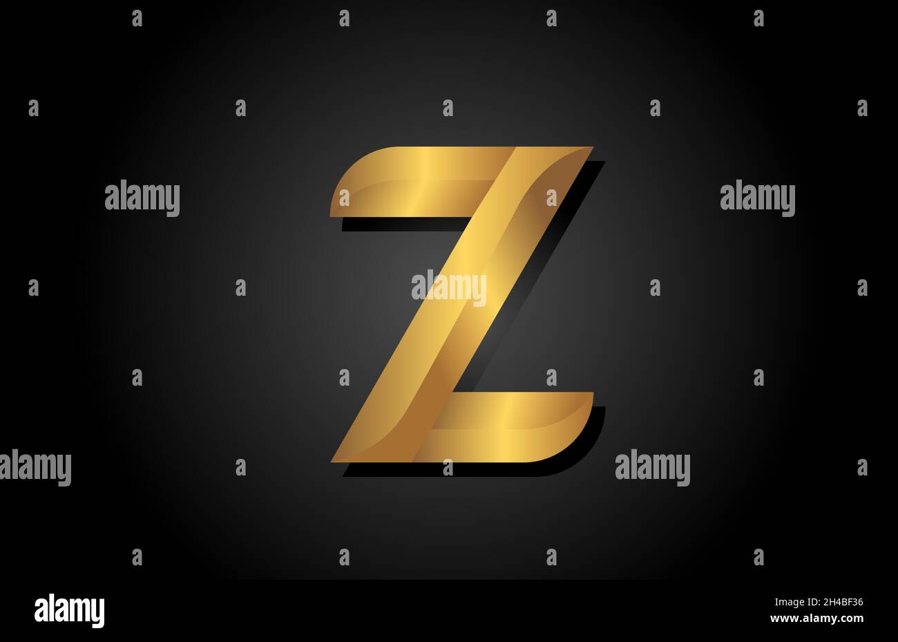 gold golden Z alphabet letter icon logo design. Company template for ...