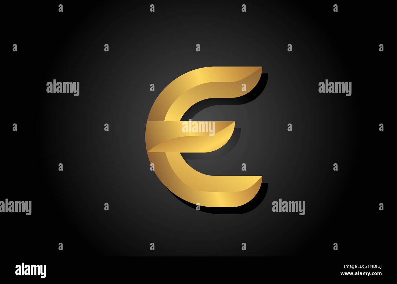 gold golden E alphabet letter icon logo design. Company template for ...
