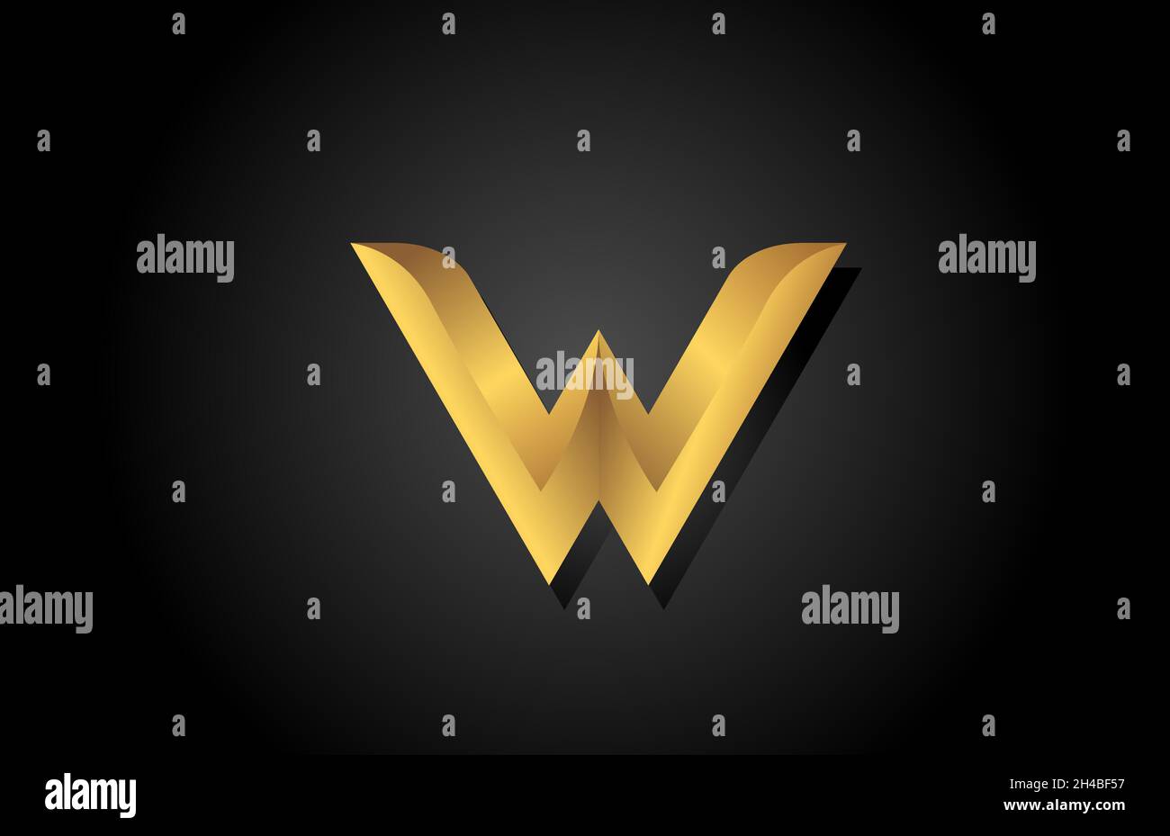 gold golden W alphabet letter icon logo design. Company template for ...