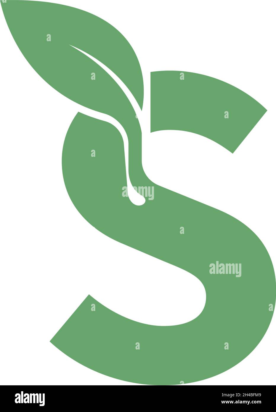 Letter S icon leaf design concept template vector Stock Vector Image ...