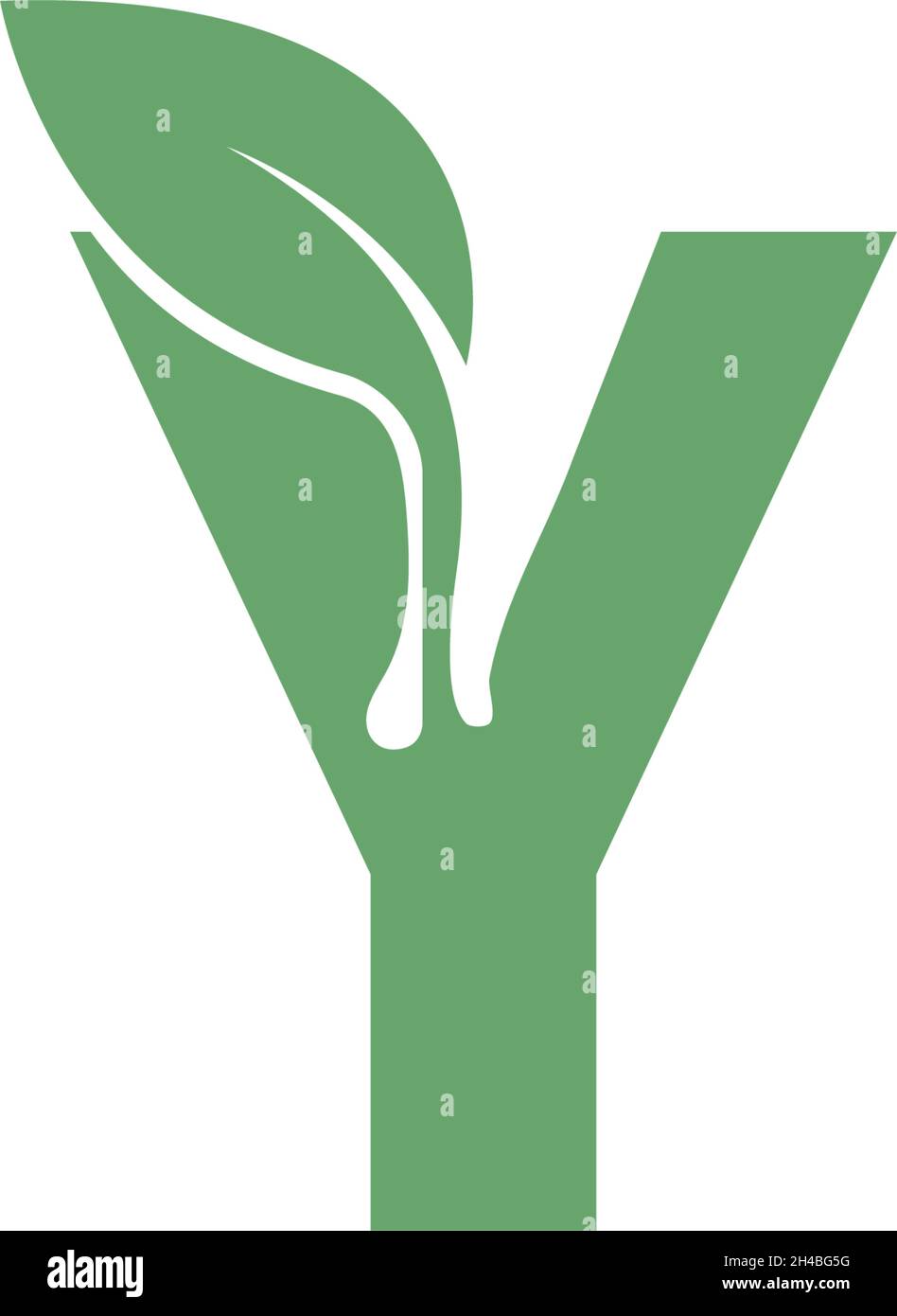 Letter Y icon leaf design concept template vector Stock Vector