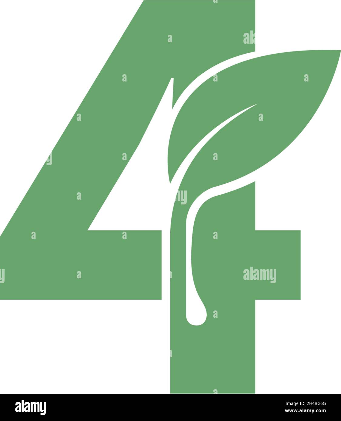 Number 4 icon leaf design concept template vector Stock Vector Image ...