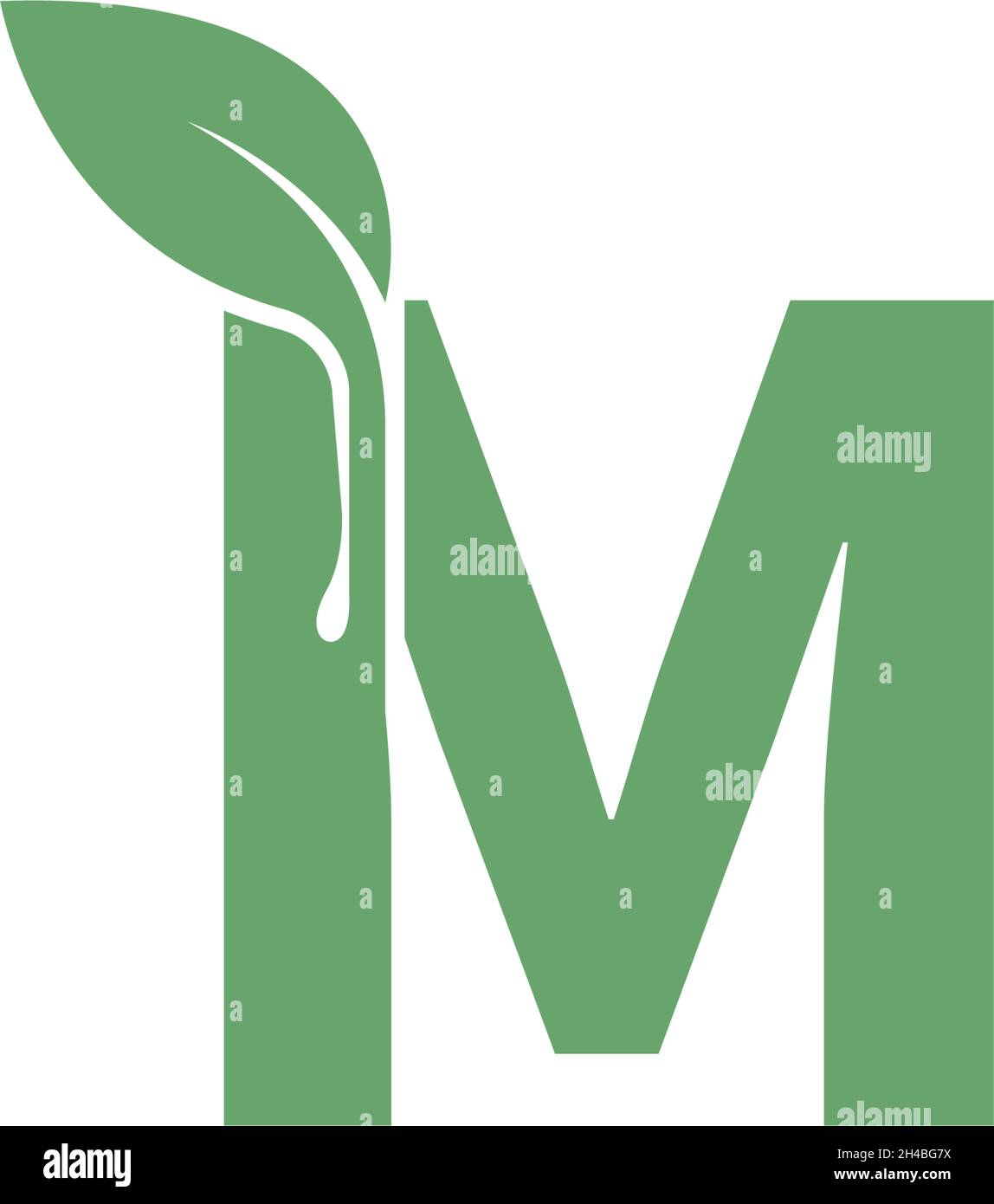 Letter M icon leaf design concept template vector Stock Vector Image ...