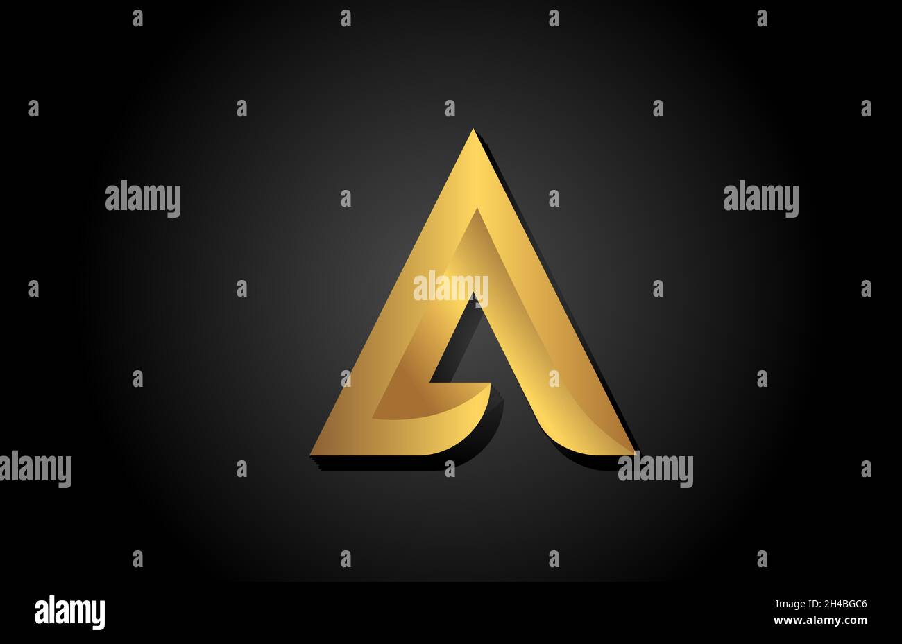 gold golden A alphabet letter icon logo design. Company template for ...