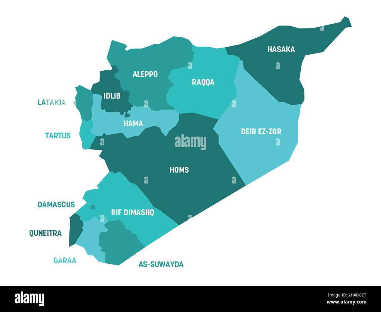 Syria - vector map of governorates Stock Vector