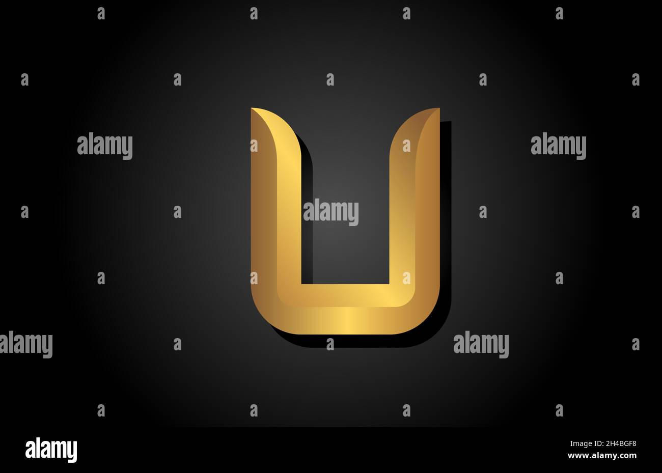 gold golden U alphabet letter icon logo design. Company template for ...