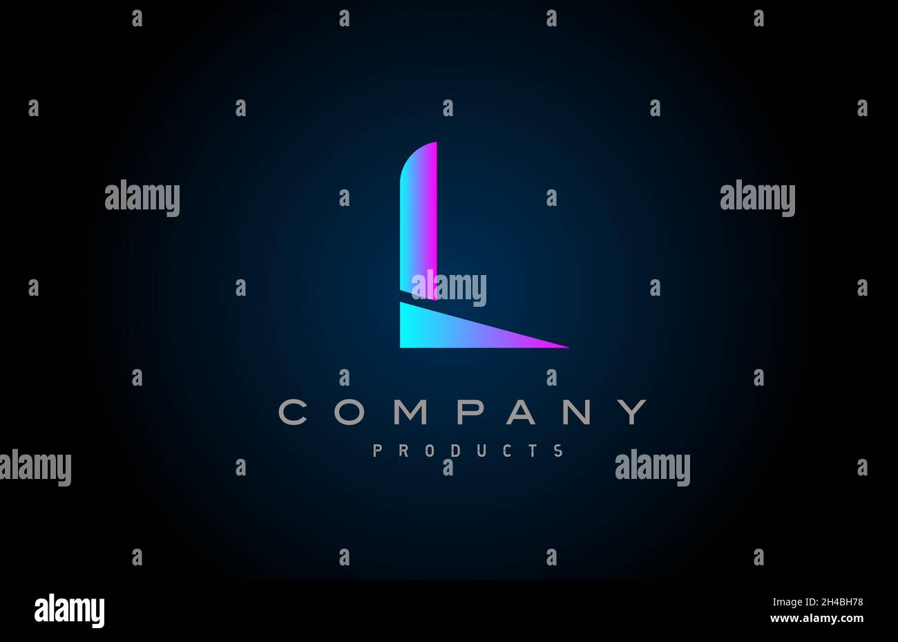 pink L alphabet letter logo icon. Design for business and company Stock