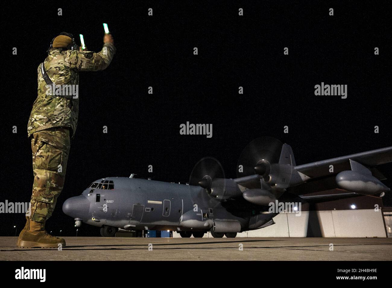 A U.S. Air Force maintainer with the 352d Special Operations Wing ...