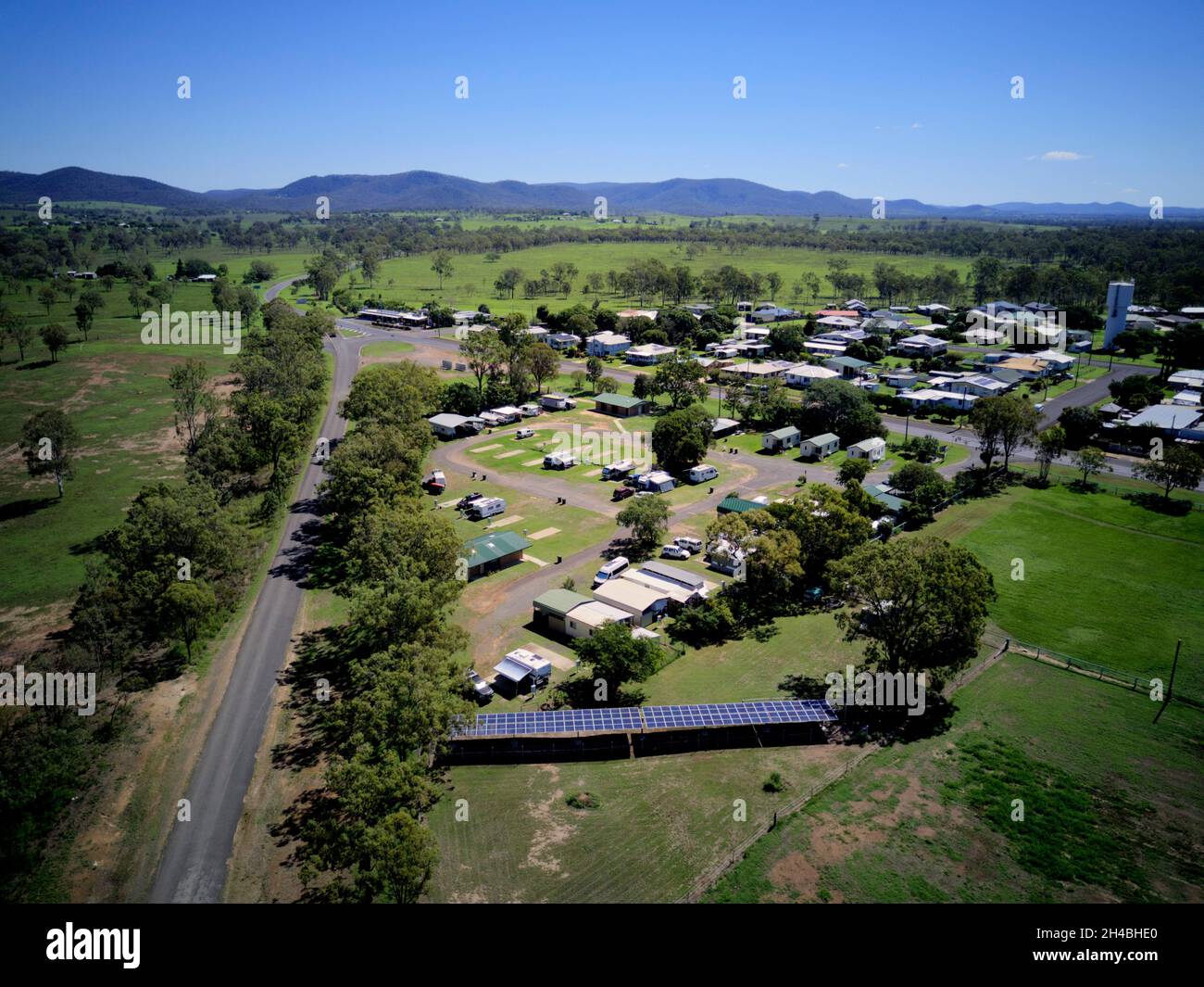 Aerial of the Montain View Caravan Park at Biggenden Queensland