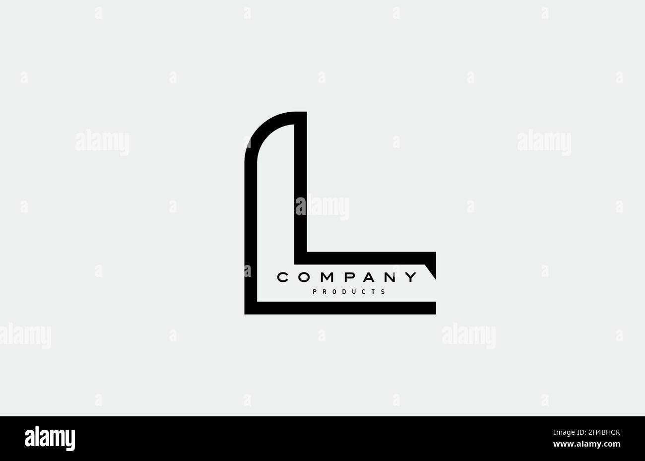 black L alphabet letter logo icon with line. Design for business and ...