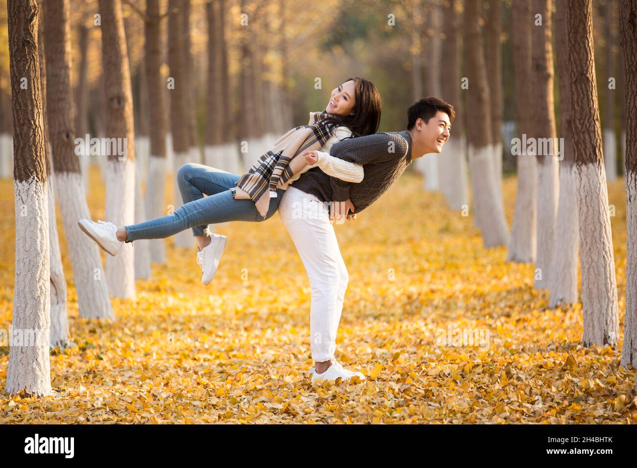 Happy and sweet young couple Stock Photo