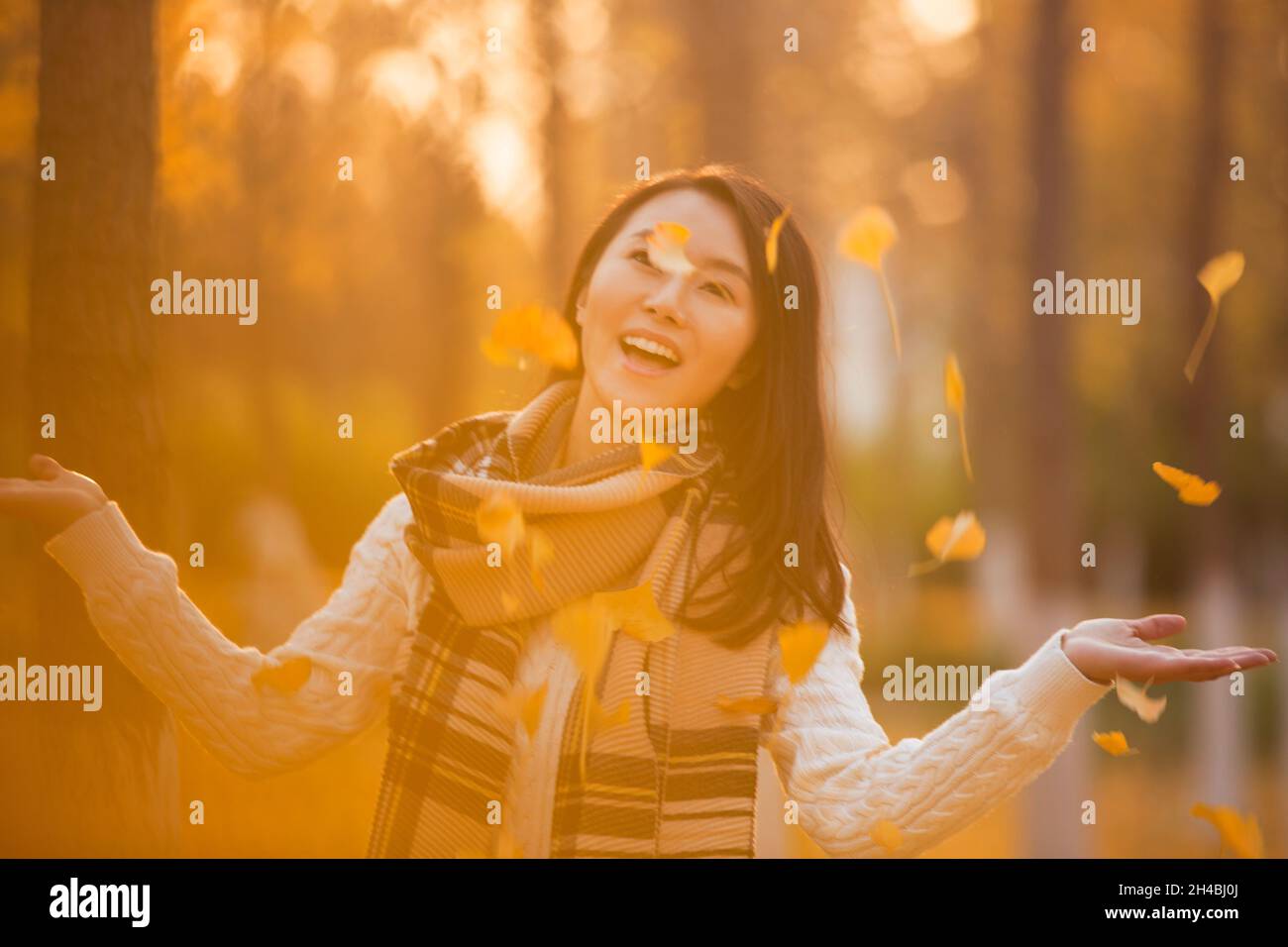 Happy and beautiful young woman Stock Photo