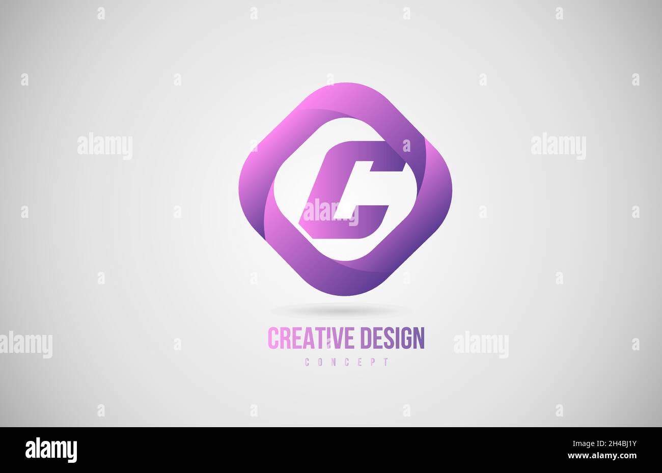 pink C alphabet letter logo icon. Creative design template for company ...